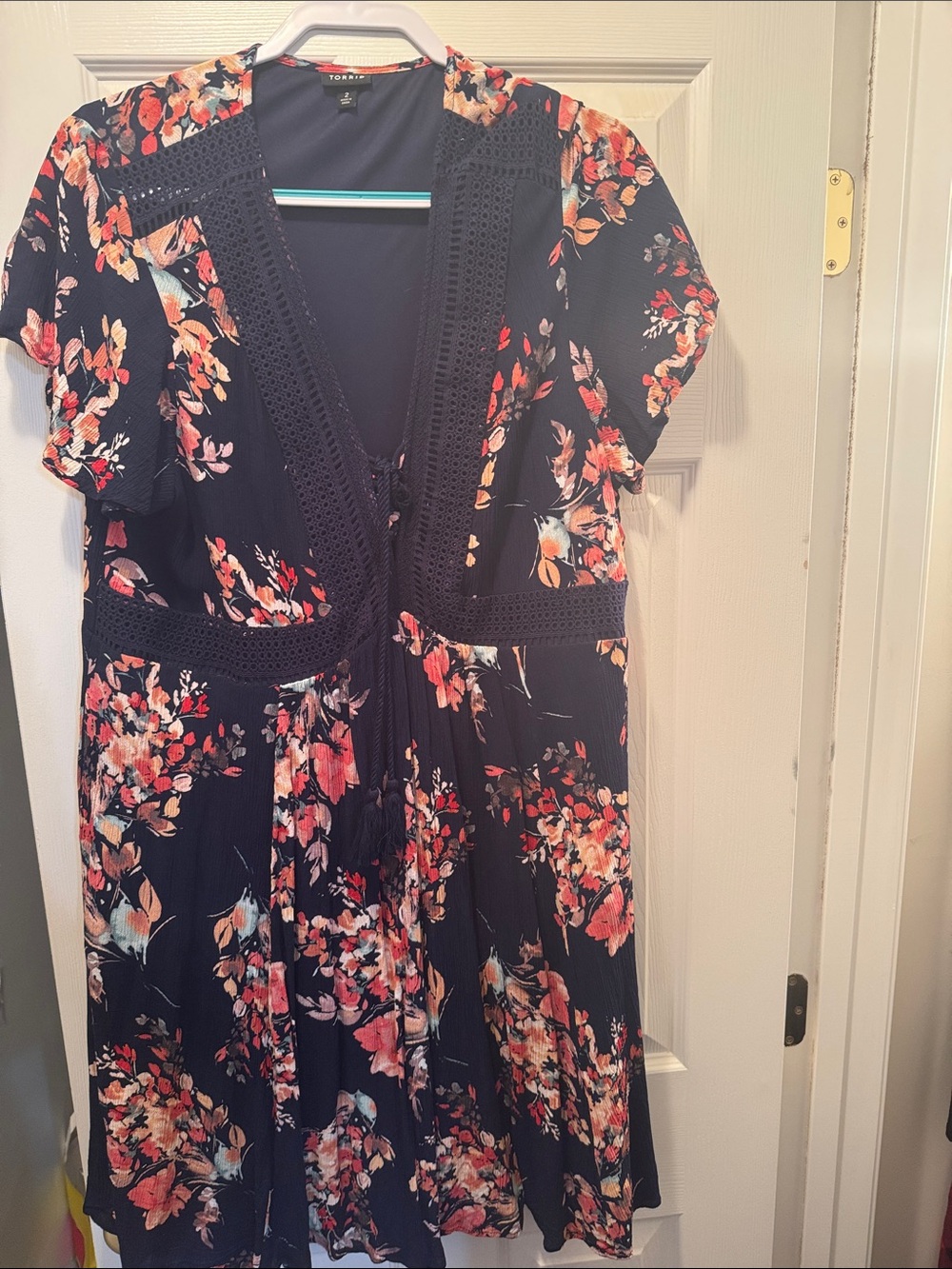 torrid Navy Floral V-Neck Mini Dress